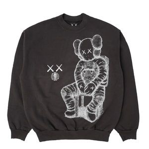 KAWS FOR KID CUDI CREWNECK SWEATSHIRT BLACK, SIZE L, NEW, KAWS For Kid Cudi Moon